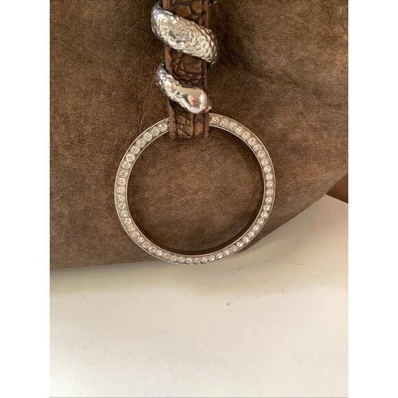 Blue Elegance Vintage Croc Bling Rhinestones & Silver Snake Rockabilly Purse - Picture 6 of 10